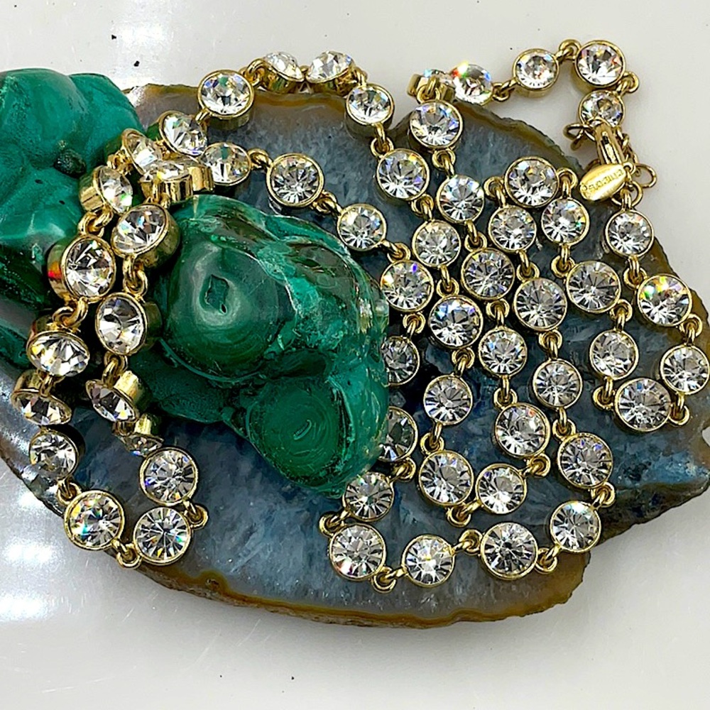 Chico’s 32” Elegant Gold Necklace With 60 Stunning Sparkling Crystals - Picture 5 of 7